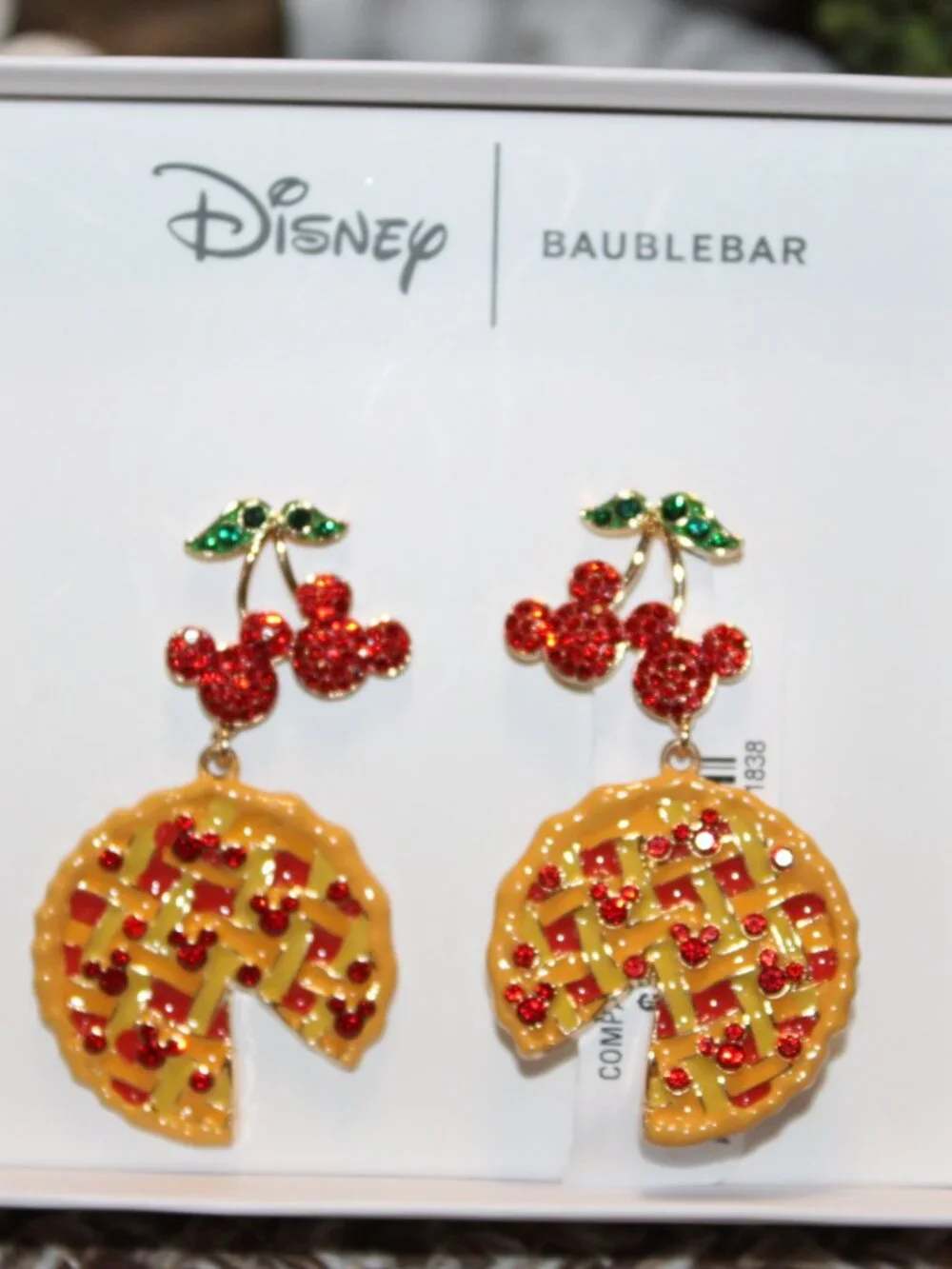 NWT BaubleBar Mickey Mouse Cherry Pie earrings CUTE!!!! - Picture 3 of 6